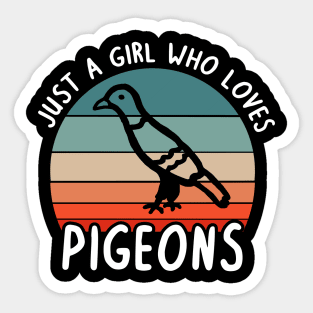 Just a girl love pigeons design carrier pigeon Sticker